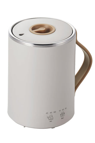 エレコム マグカップ型電気なべ 電気ケトル 350mL Cook Mug クックマグ 【 湯沸かし 煮込み 温度調節 タイマー付き 保温 】 スープメーカー ケーブル長 1.5m グレー HAC-EP02GY