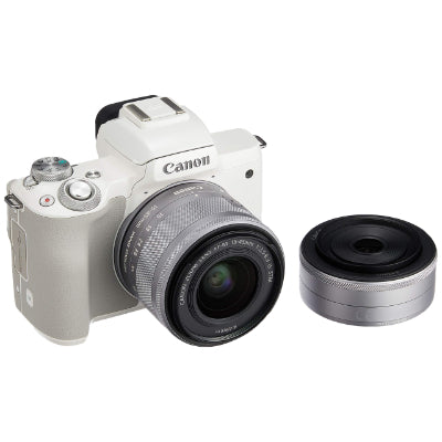Canon ミラーレス一眼カメラ EOS Kiss M ダブルレンズキット ホワイト EOSKISSMWH-WLK-A