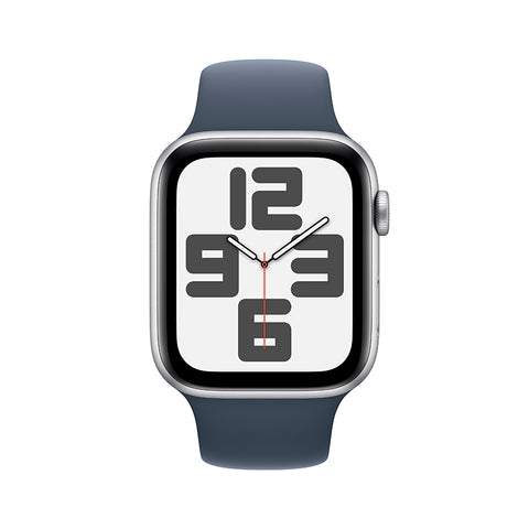 Apple Watch SE (GPS) 44 毫米银色铝金属表壳 风暴蓝色运动型表带 - M/L健康生活的好拍档，非它莫属。