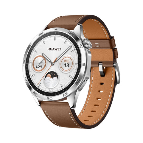 华为/HUAWEI WATCH GT 4 46mm 山茶棕 棕色真皮表带 智能手表 运动手表科学运动减脂；心率失常提示；强劲续航