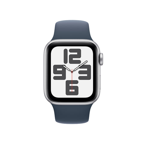 Apple Watch SE (GPS) 40 毫米银色铝金属表壳 风暴蓝运动型表带 - M/L健康生活的好拍档，非它莫属。