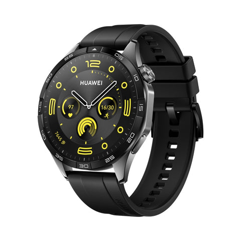 华为/HUAWEI WATCH GT 4 46mm 曜石黑 黑色氟橡胶表带 智能手表 运动手表科学运动减脂；心率失常提示；强劲续航